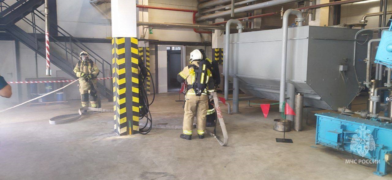 На заводе по переработке рапса в Немане впервые прошли пожарно-тактические учения